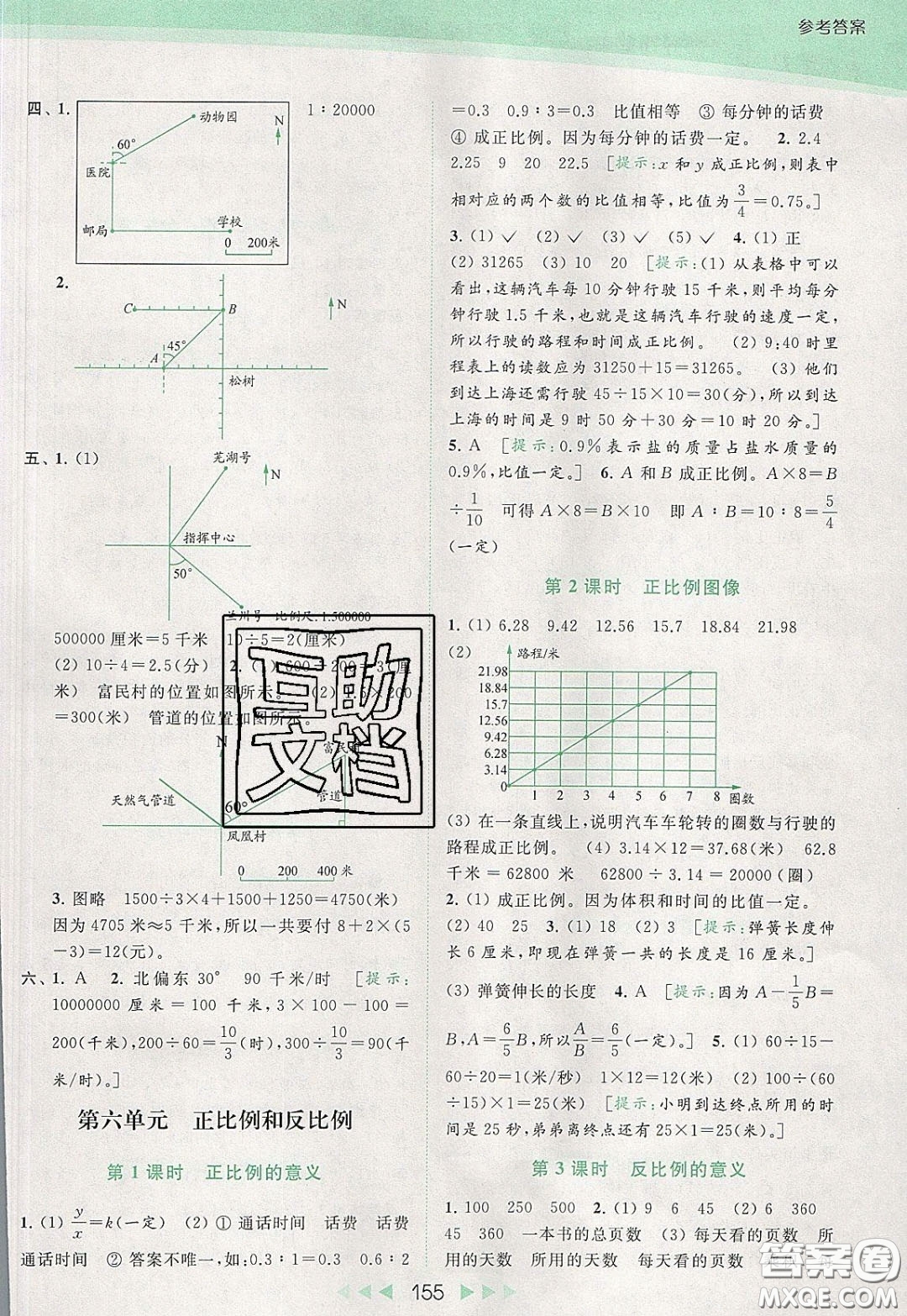 2020春亮點(diǎn)給力提優(yōu)課時(shí)作業(yè)本六年級(jí)下冊(cè)數(shù)學(xué)江蘇版參考答案