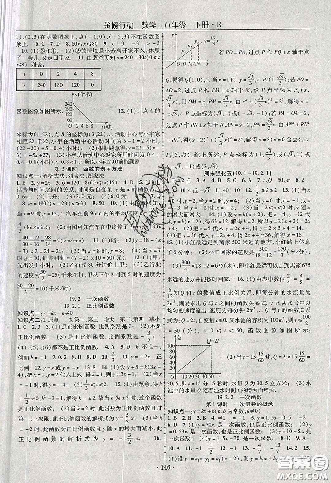 海韻圖書2020年金榜行動課時(shí)導(dǎo)學(xué)案八年級數(shù)學(xué)下冊人教版答案