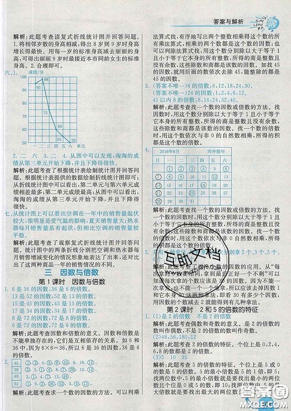 河北教育出版社2020新版七彩練霸五年級(jí)數(shù)學(xué)下冊(cè)蘇教版答案