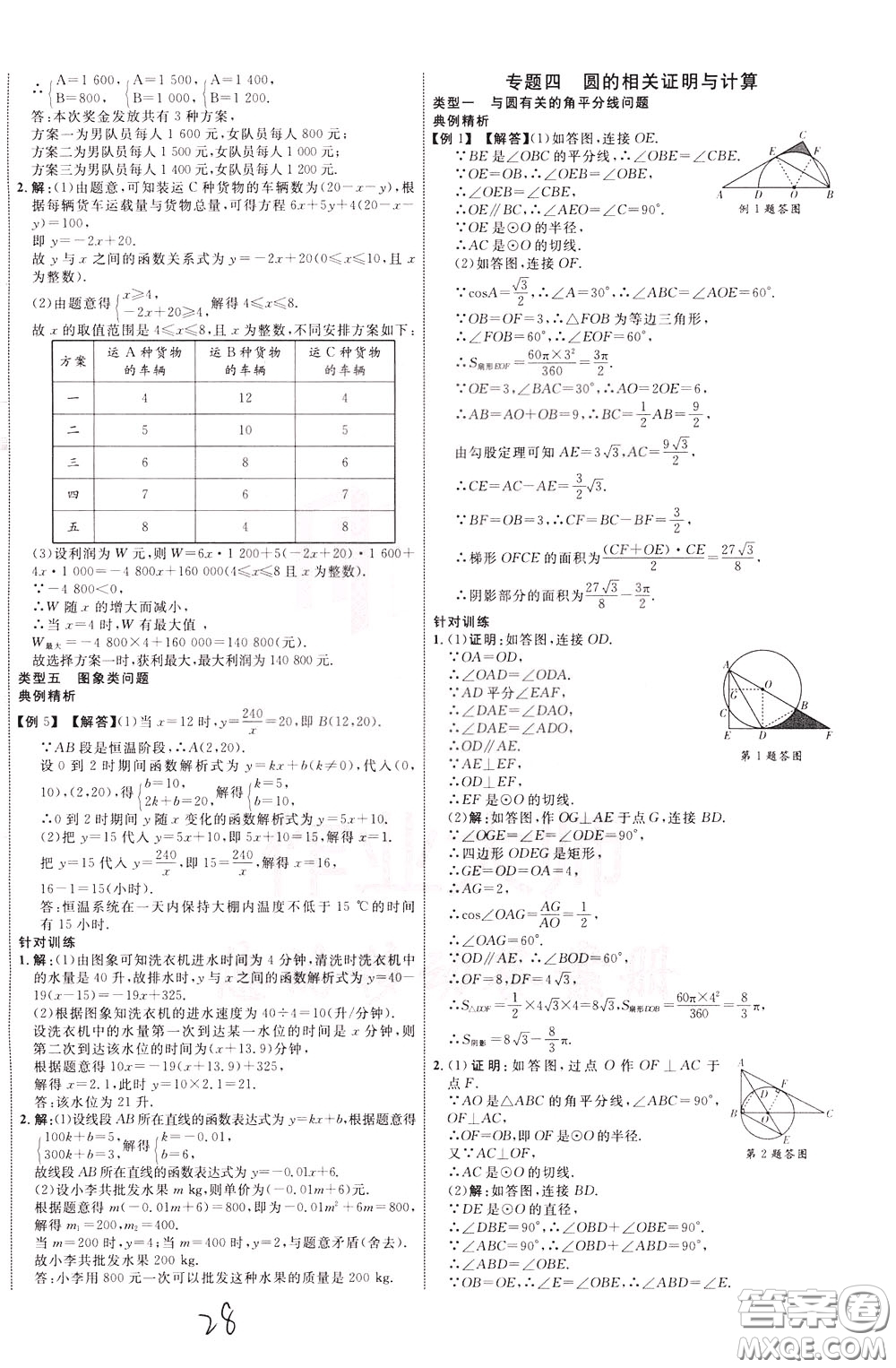 2020升級(jí)版云南中考新突破數(shù)學(xué)參考答案