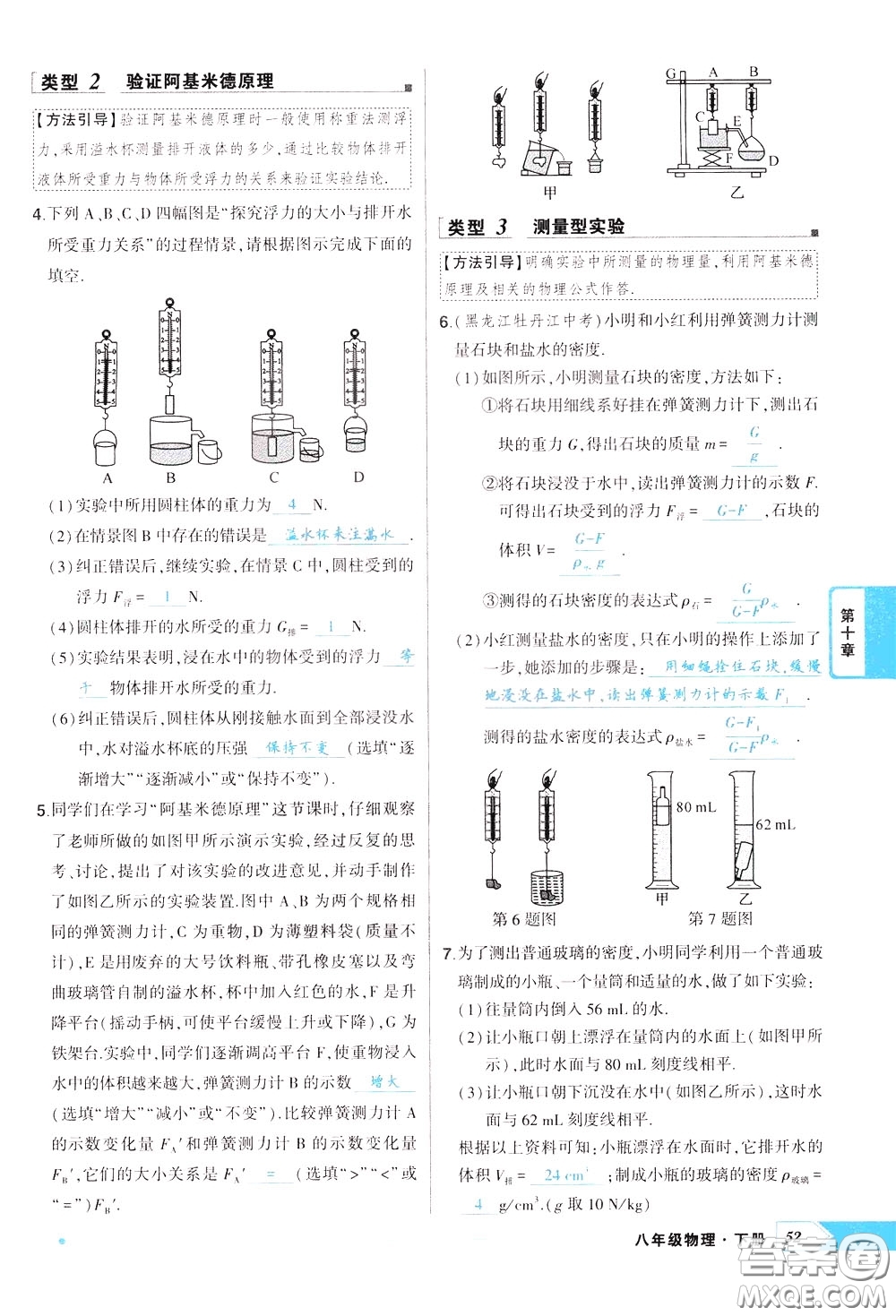 狀元成才路2020年狀元導(dǎo)練八年級下冊物理人教版參考答案