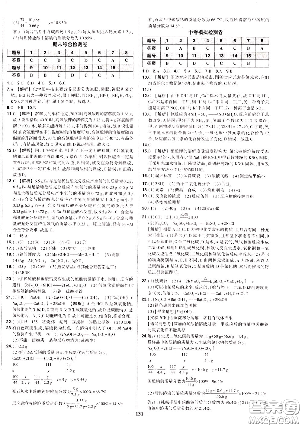 狀元成才路2020年狀元導(dǎo)練九年級下冊化學(xué)人教版參考答案