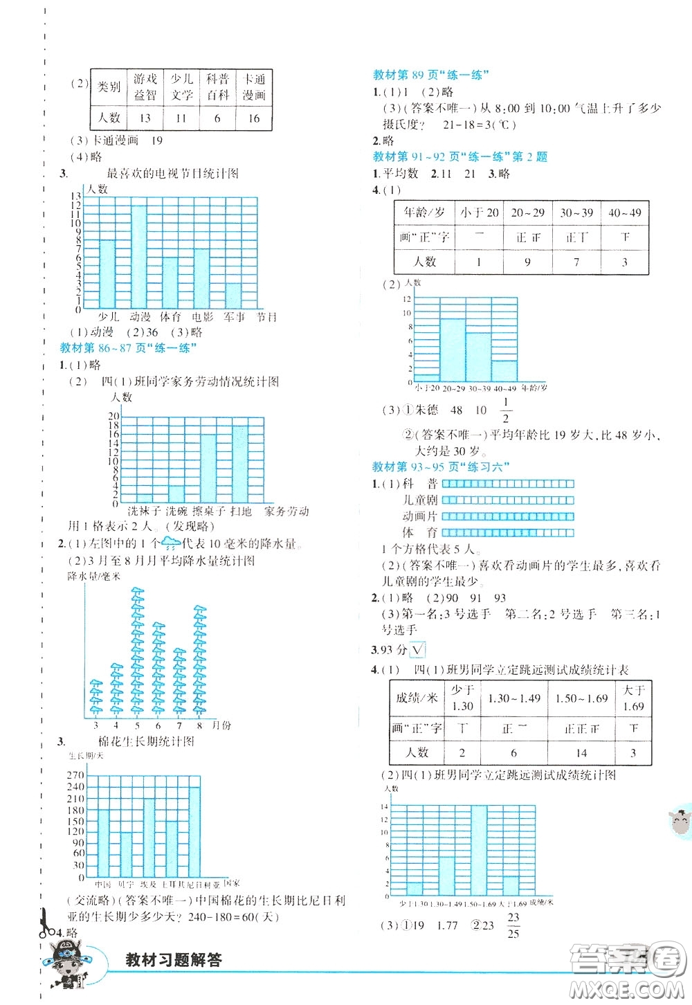 2020年?duì)钤笳n堂導(dǎo)學(xué)案標(biāo)準(zhǔn)本四年級(jí)下冊(cè)數(shù)學(xué)北師版參考答案