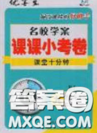 2020優(yōu)等生名校學(xué)案課課小考卷課堂十分鐘九年級道德與法治下冊人教版答案