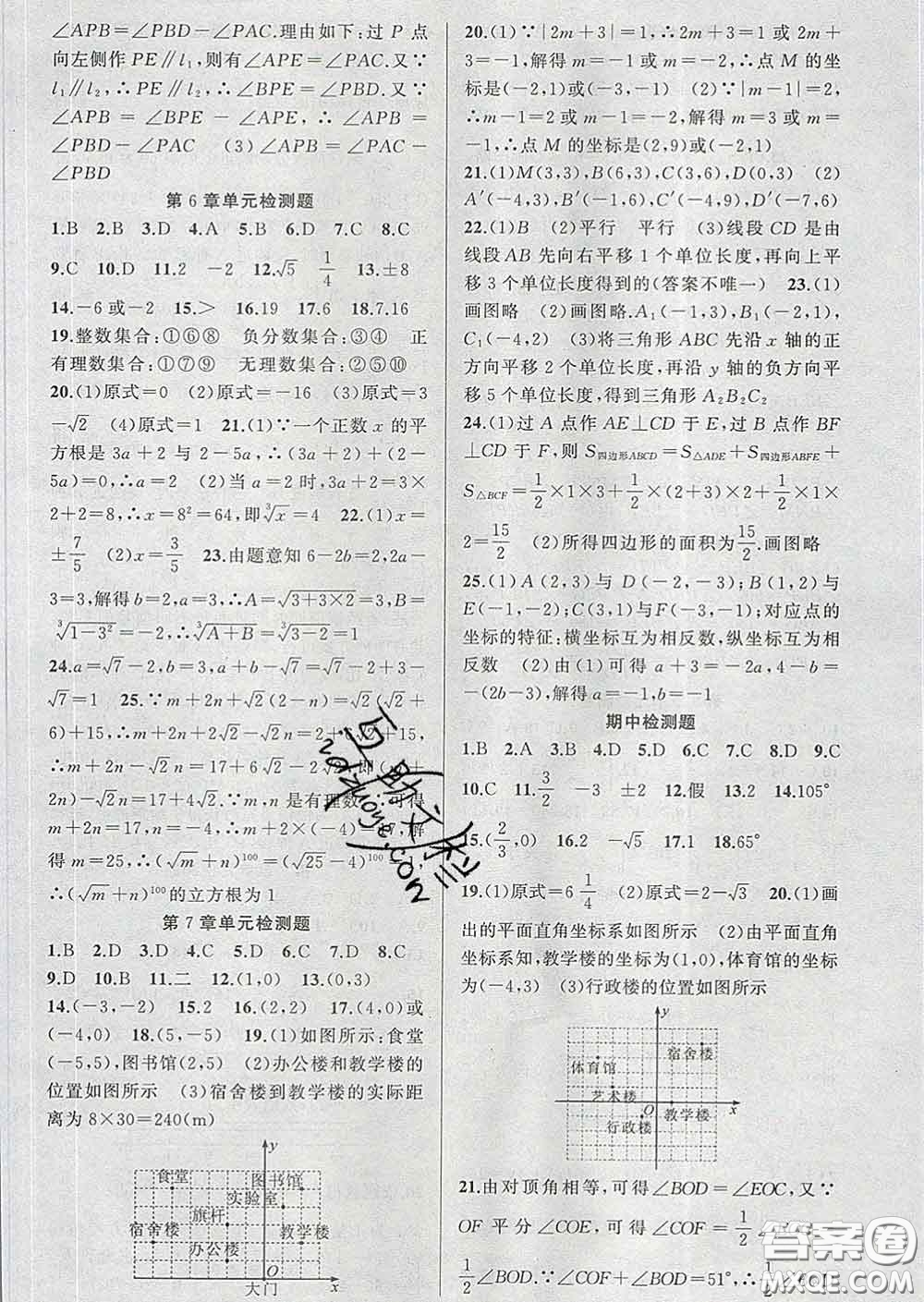 2020年黃岡金牌之路練闖考七年級(jí)數(shù)學(xué)下冊(cè)人教版答案