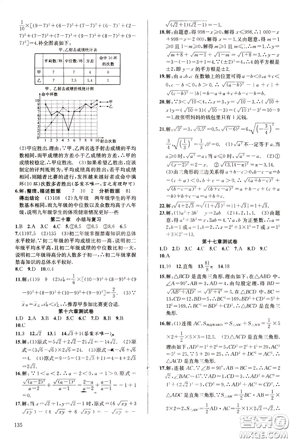 2020年原創(chuàng)講練測課優(yōu)新突破數(shù)學(xué)八年級下RJ人教版參考答案