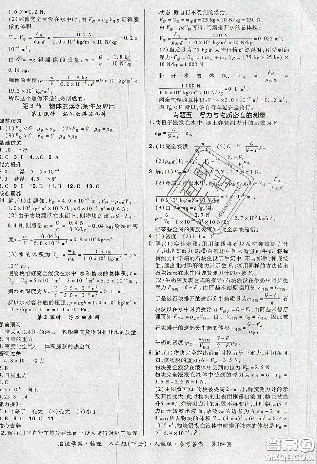 2020年國華作業(yè)本名校學案八年級物理下冊人教版答案