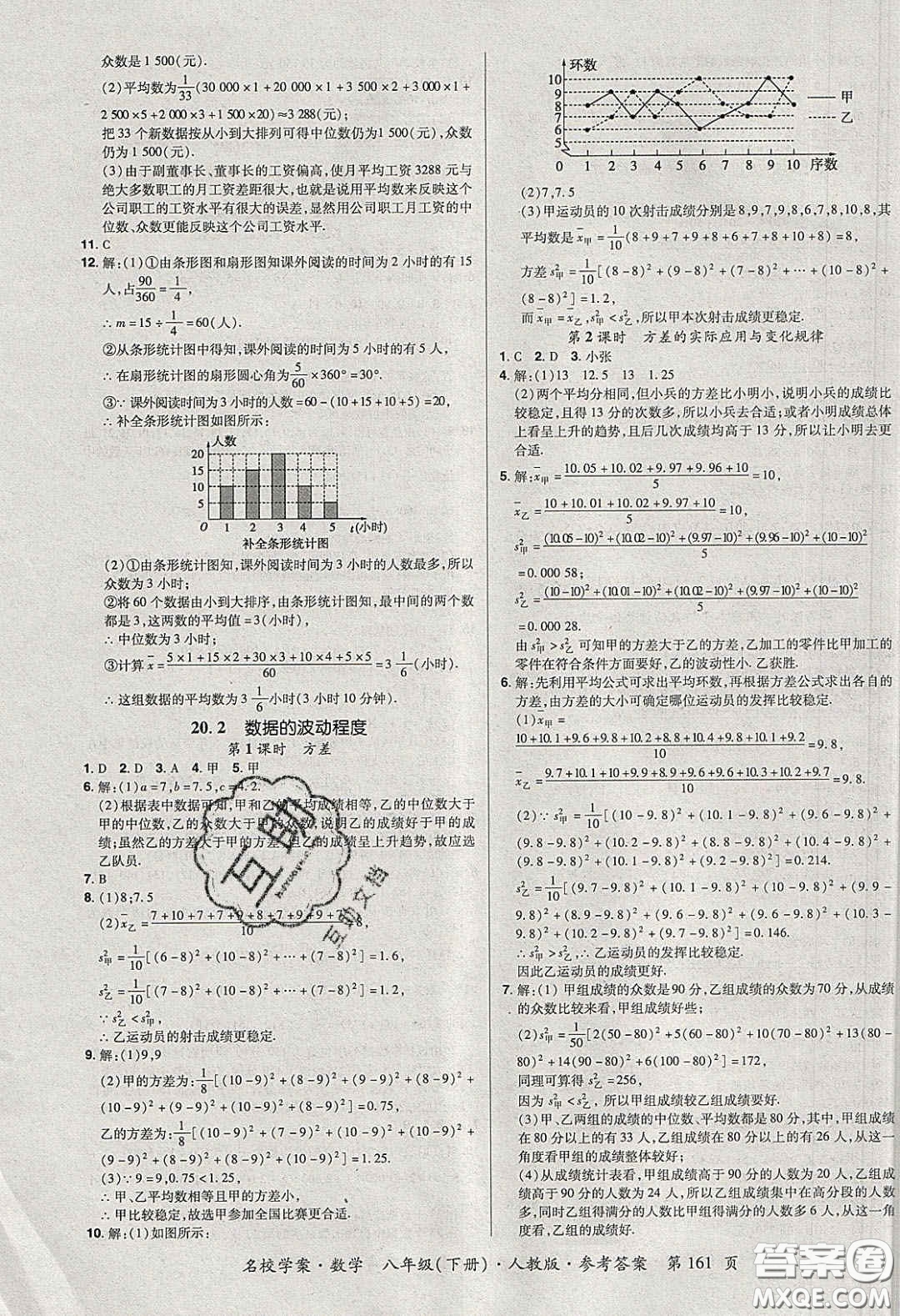 2020年國華作業(yè)本名校學(xué)案八年級數(shù)學(xué)下冊人教版答案