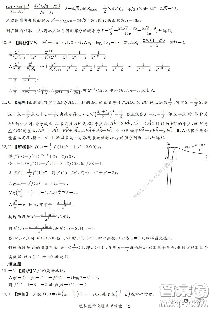 2020年河南省實(shí)驗(yàn)中學(xué)高三假期自主測(cè)試?yán)砜茢?shù)學(xué)試題及答案