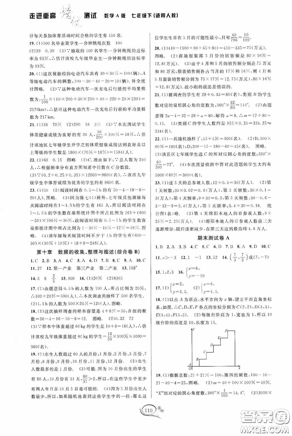 華東師范大學出版社2020春走進重高培優(yōu)測試七年級數(shù)學下冊人教A版答案