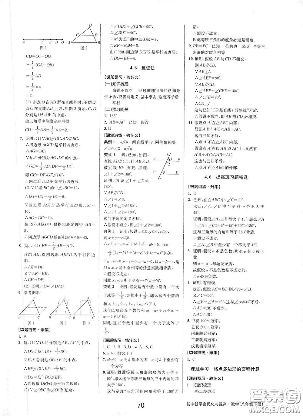 天津科學(xué)技術(shù)出版社2020初中新學(xué)案優(yōu)化與提高八年級(jí)數(shù)學(xué)下冊(cè)A版答案