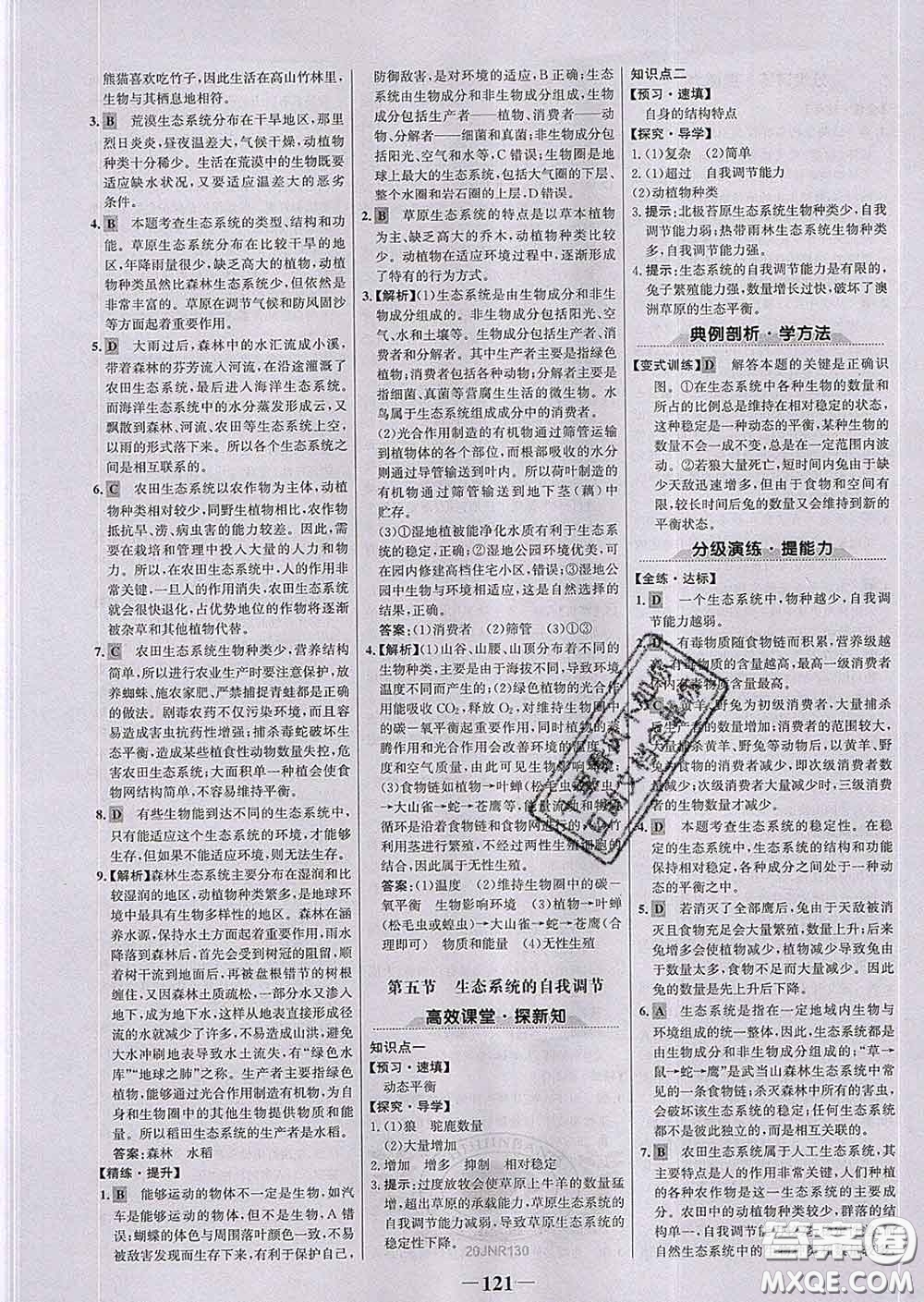 2020新版世紀(jì)金榜金榜學(xué)案八年級(jí)生物下冊(cè)濟(jì)南版答案