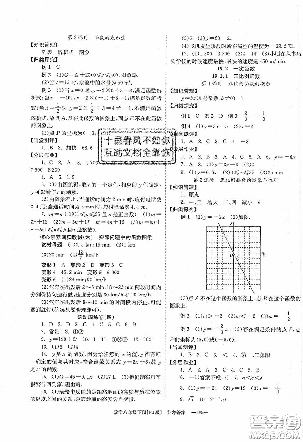 北京時(shí)代華文書局2020全效學(xué)習(xí)學(xué)業(yè)評價(jià)方案八年級數(shù)學(xué)下冊人教版答案