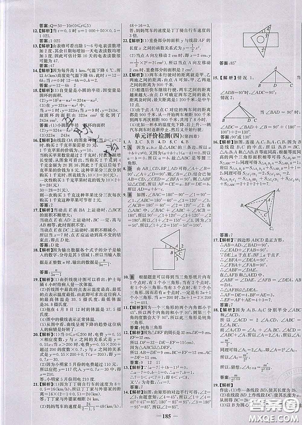 2020春世紀金榜百練百勝七年級數(shù)學下冊北師版答案