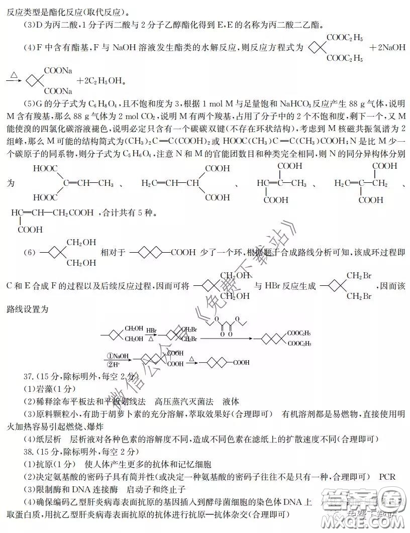 江淮名校2020年普通高等學(xué)校招生全國統(tǒng)一考試最新模擬卷二理科綜合試題及答案