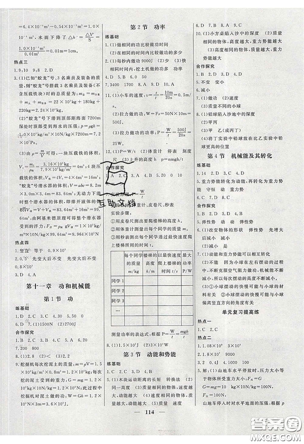 2020年名校學(xué)案高效課時練八年級物理下冊人教版答案