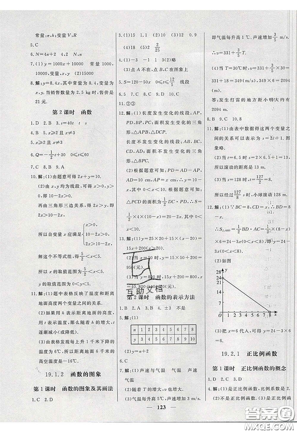 2020年名校學(xué)案高效課時(shí)練八年級(jí)數(shù)學(xué)下冊(cè)人教版答案