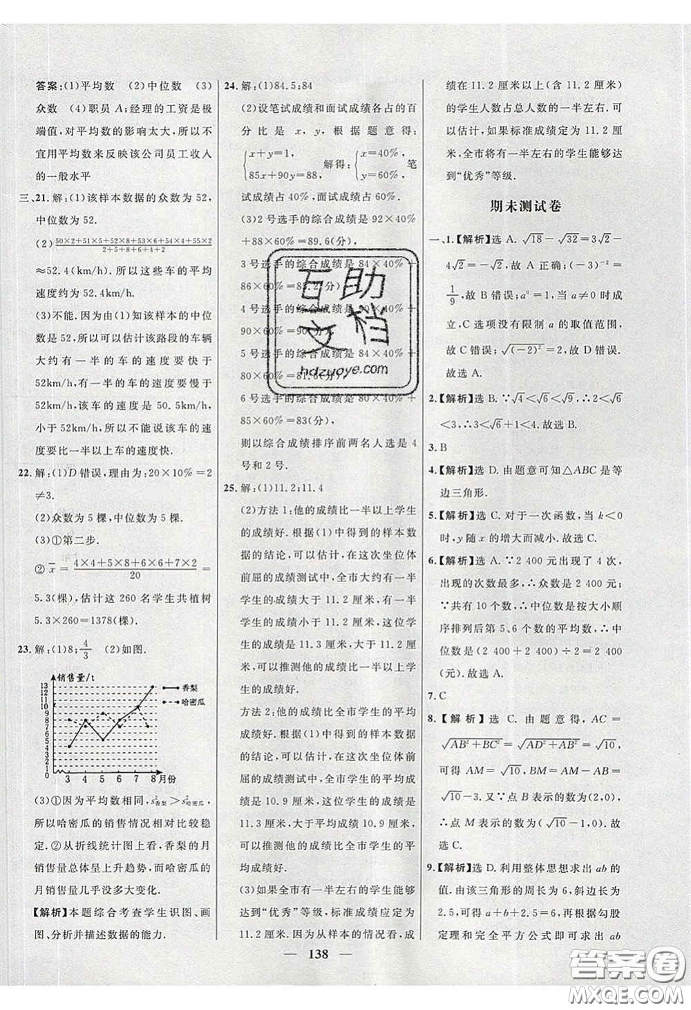 2020年名校學(xué)案高效課時(shí)練八年級(jí)數(shù)學(xué)下冊(cè)人教版答案