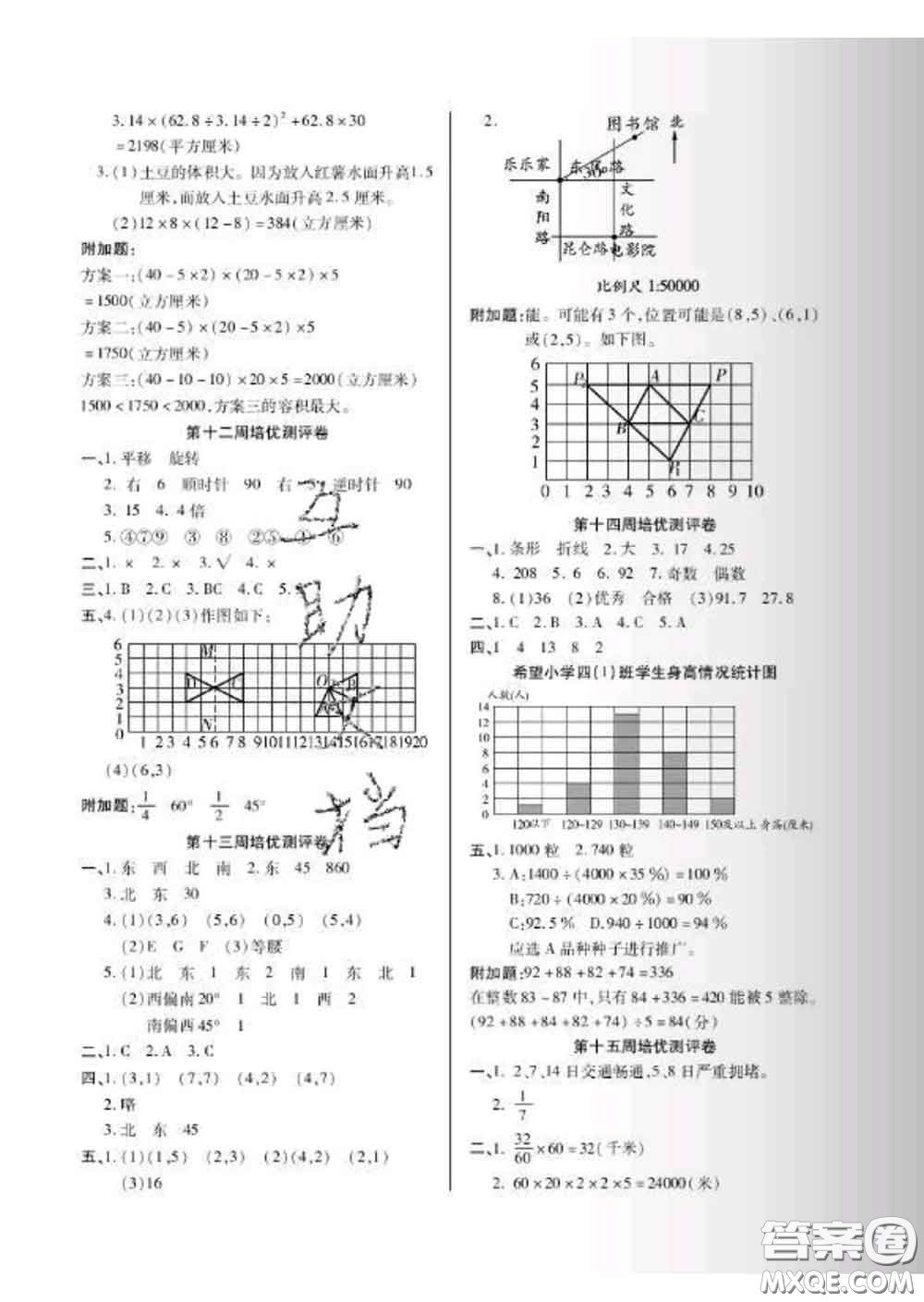 2020新版培優(yōu)名卷全能卷六年級(jí)數(shù)學(xué)下冊(cè)冀教版答案