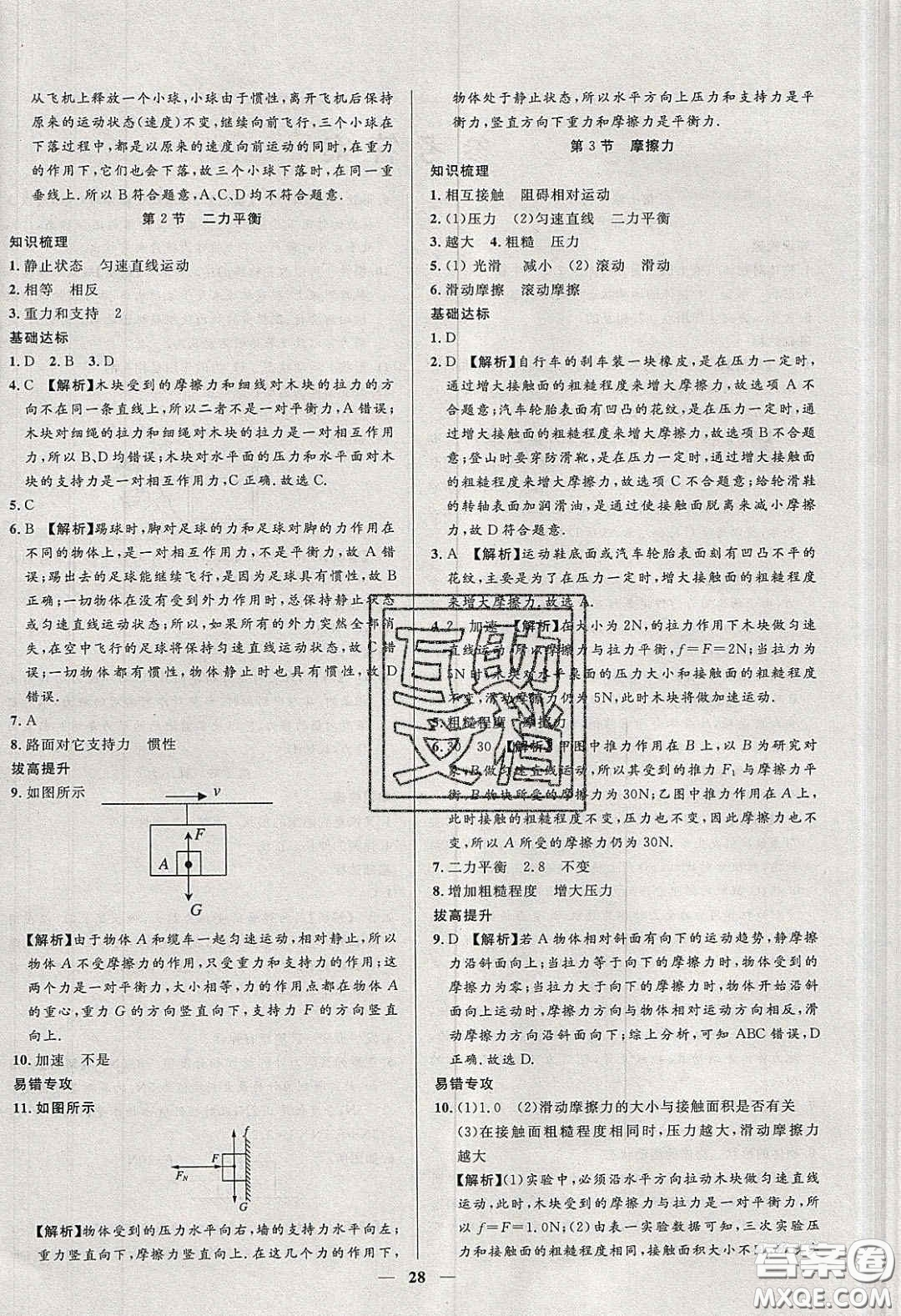 2020年春高分計(jì)劃中考版創(chuàng)新作業(yè)八年級物理下冊人教版答案