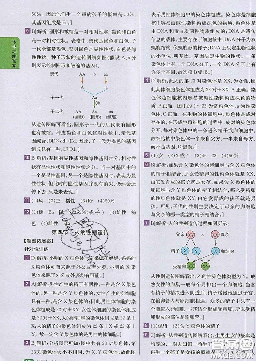 吉林人民出版社2020春尖子生學(xué)案八年級(jí)生物下冊(cè)人教版答案