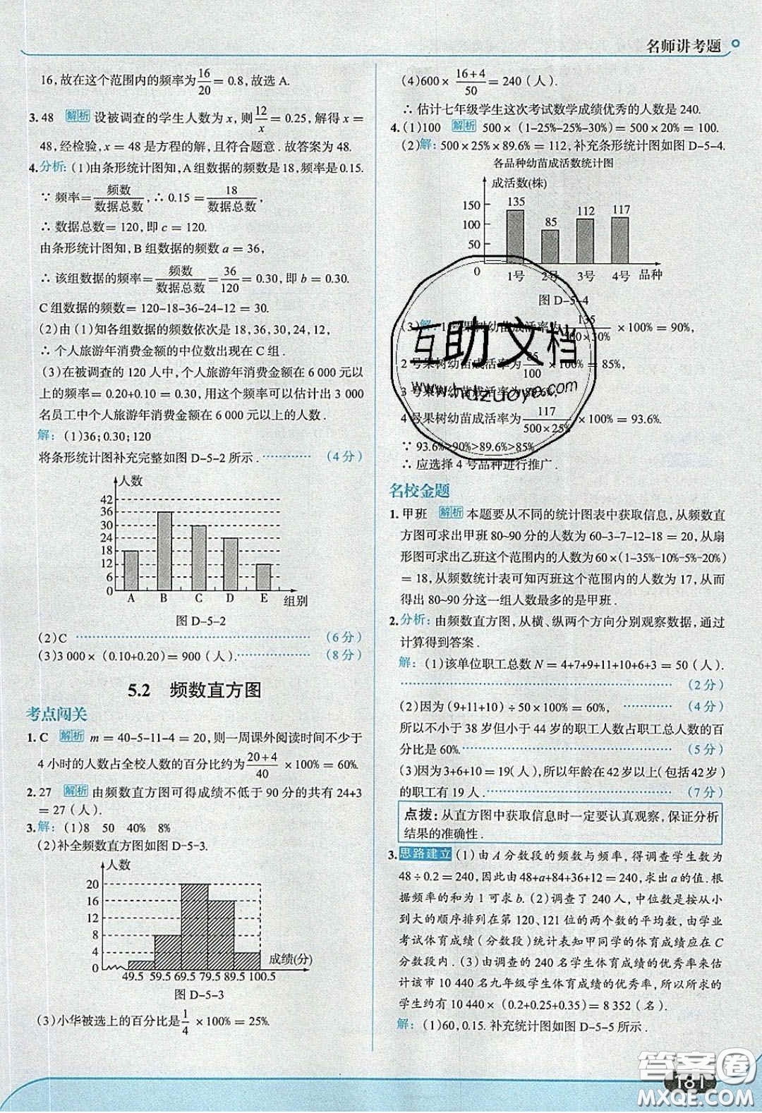 2020年走進(jìn)中考考場(chǎng)八年級(jí)數(shù)學(xué)下冊(cè)湘教版答案