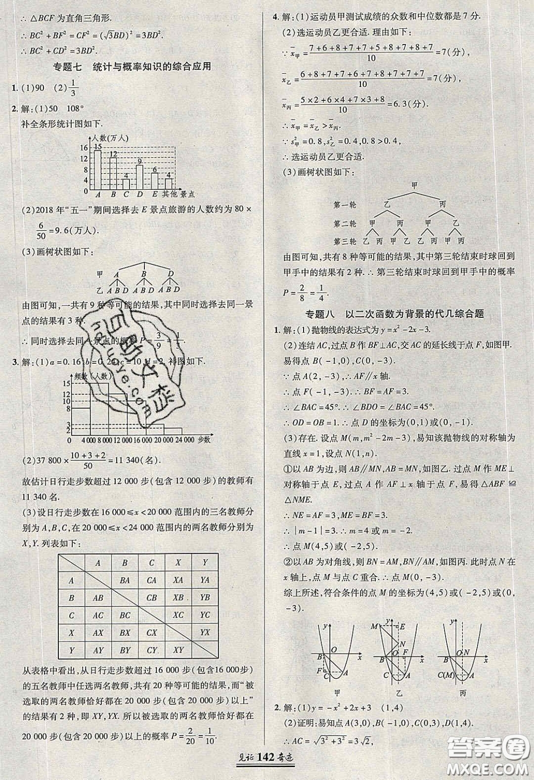 2020年見證奇跡英才學業(yè)設計與反饋九年級數(shù)學下冊華師大版答案