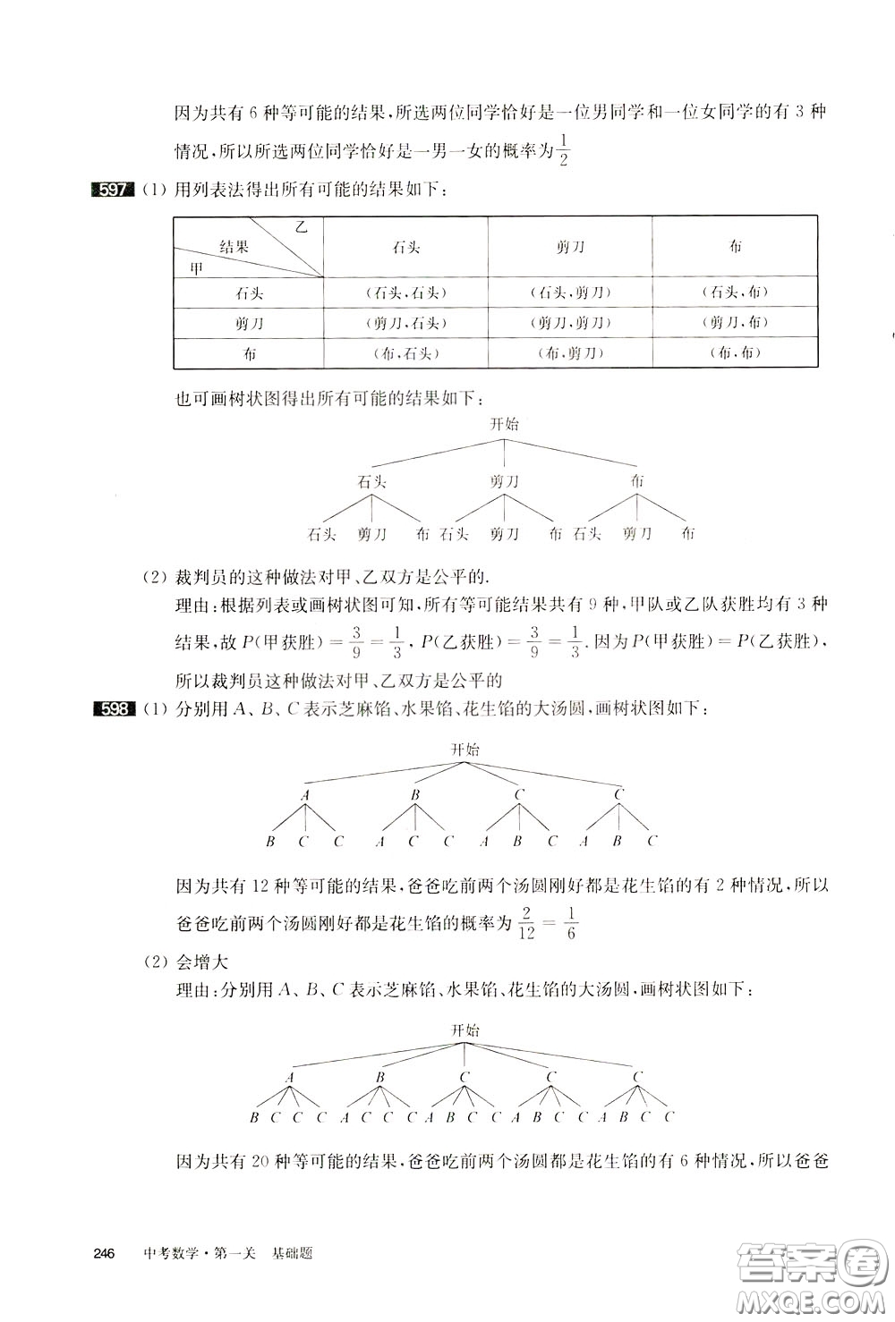 2020修訂版百題大過關中考數學第一關基礎題參考答案