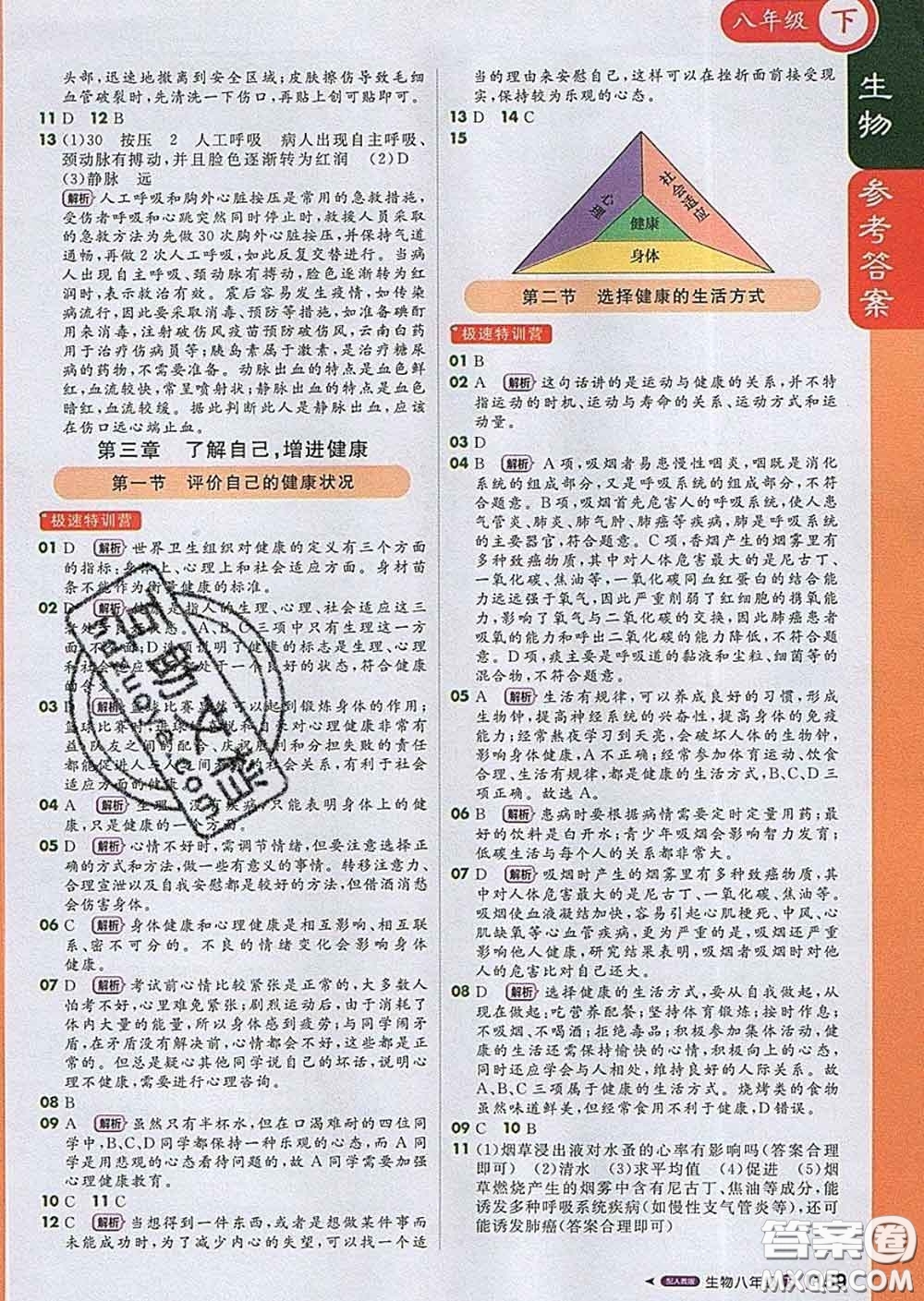 1加1輕巧奪冠課堂直播2020新版八年級(jí)生物下冊(cè)人教版答案