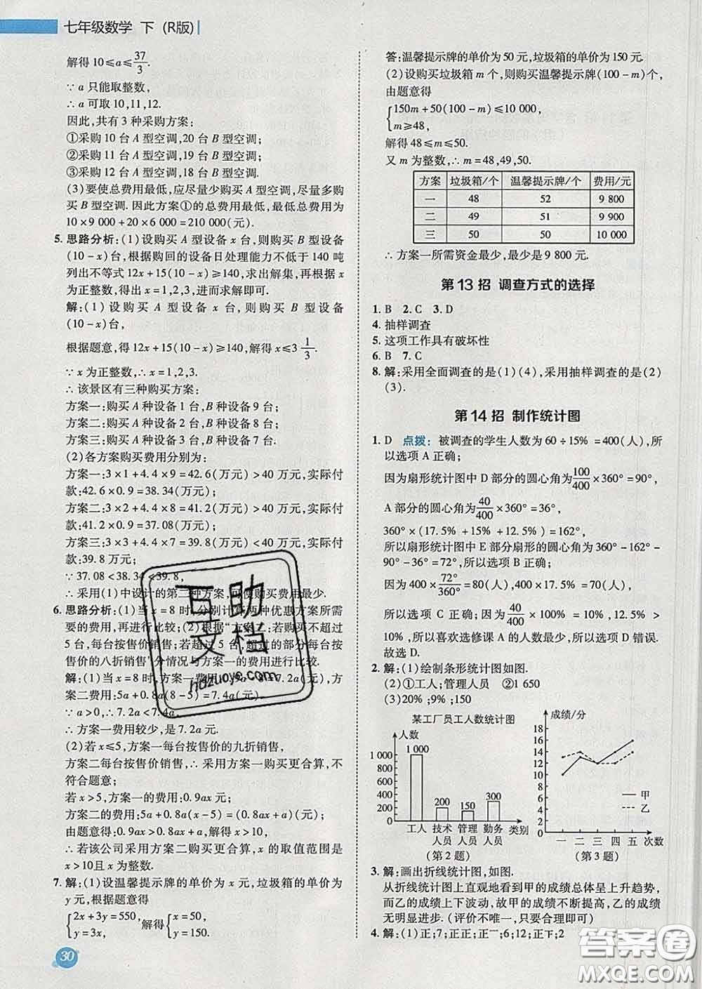 2020春綜合應(yīng)用創(chuàng)新題典中點七年級數(shù)學(xué)下冊人教版答案