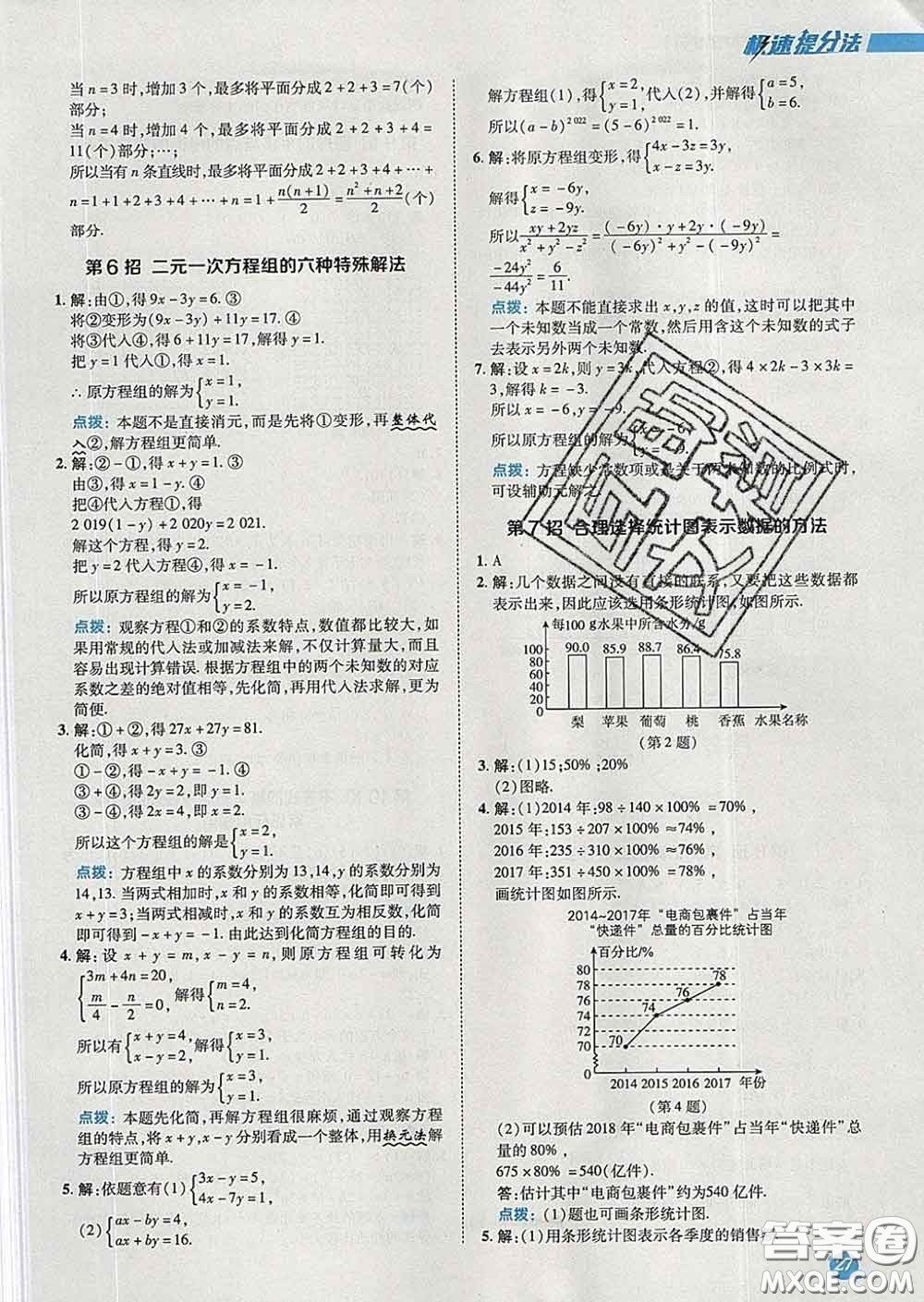 2020春綜合應(yīng)用創(chuàng)新題典中點七年級數(shù)學(xué)下冊人教版答案