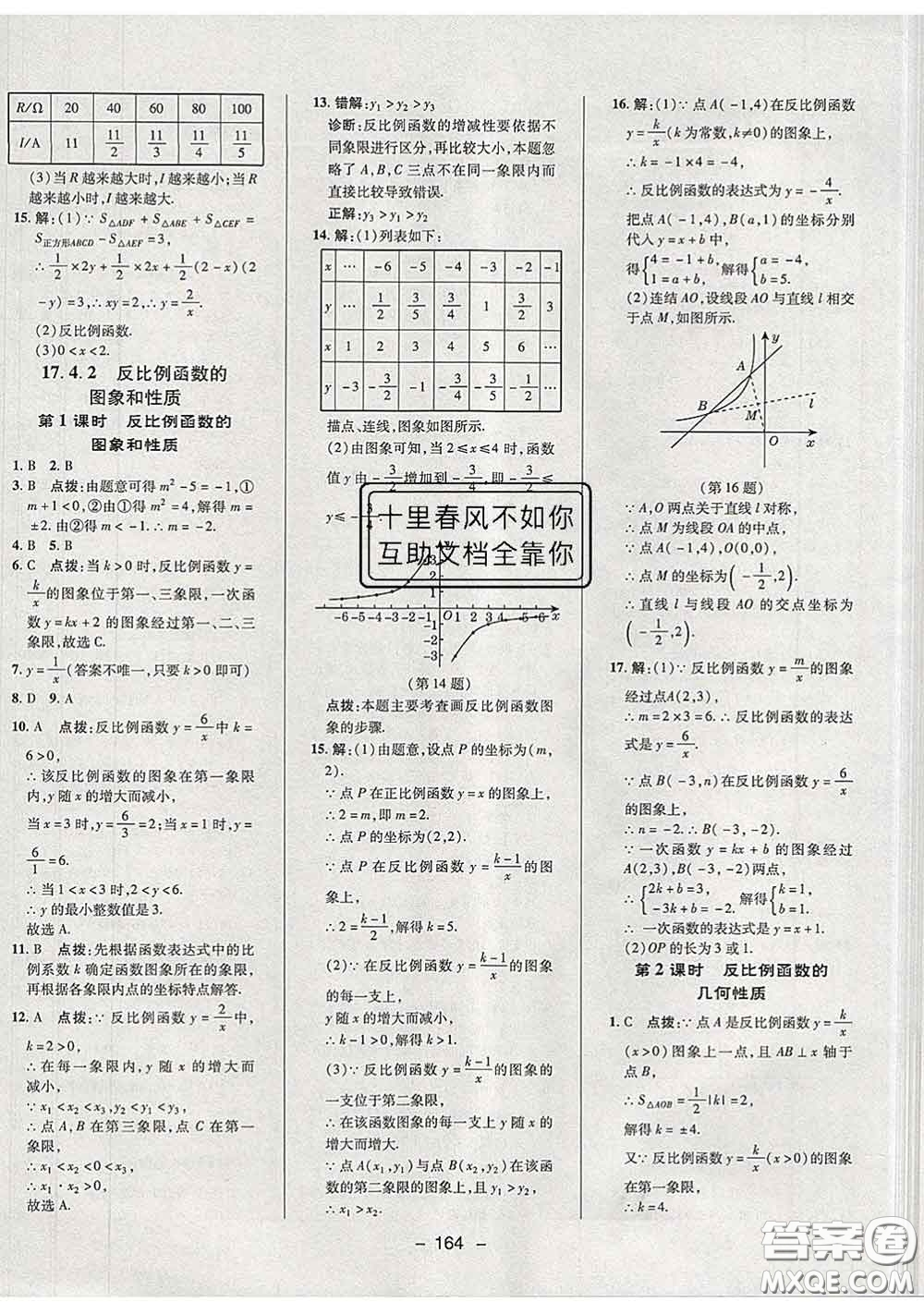 2020春綜合應(yīng)用創(chuàng)新題典中點(diǎn)八年級(jí)數(shù)學(xué)下冊(cè)華師版答案