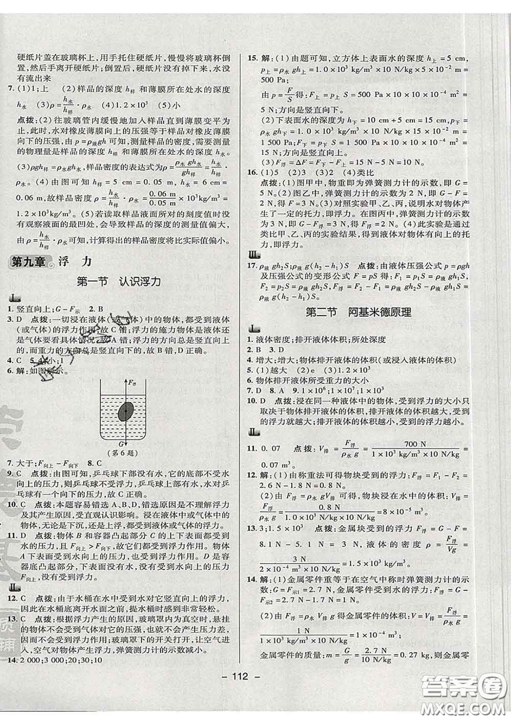 2020春綜合應(yīng)用創(chuàng)新題典中點(diǎn)八年級(jí)物理下冊(cè)滬科版答案