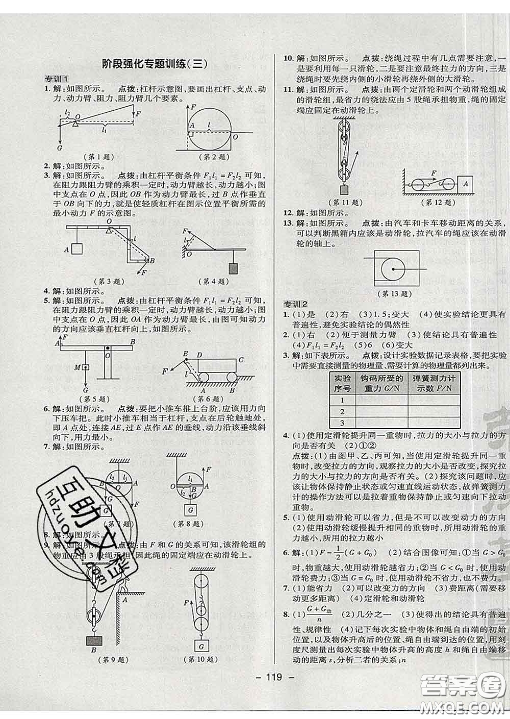 2020春綜合應(yīng)用創(chuàng)新題典中點(diǎn)八年級(jí)物理下冊(cè)滬科版答案