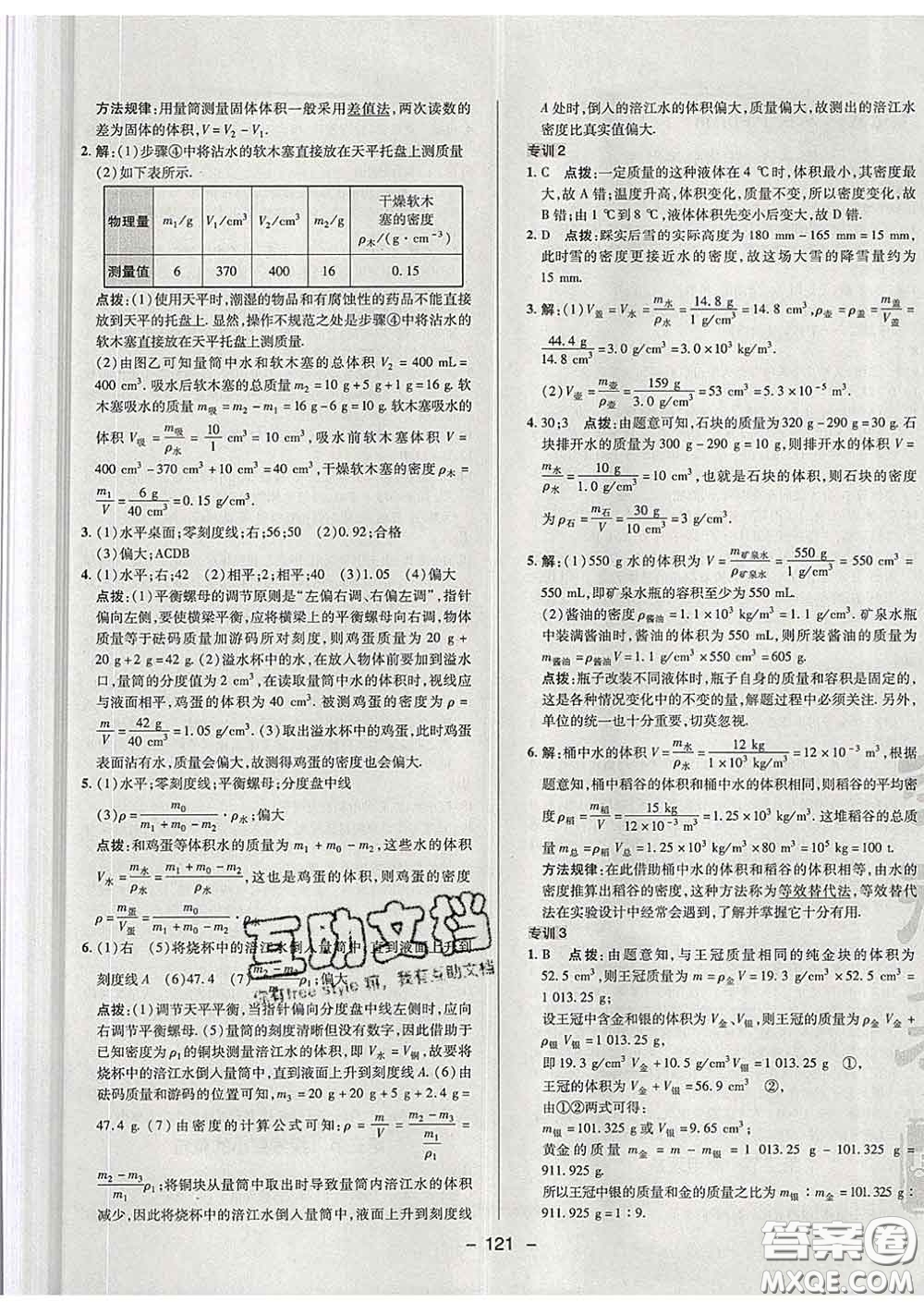 2020春綜合應(yīng)用創(chuàng)新題典中點(diǎn)八年級(jí)物理下冊蘇科版答案