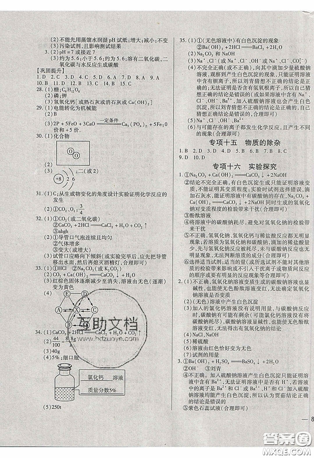 2020年全練中考總復(fù)習(xí)化學(xué)哈爾濱市專(zhuān)版答案