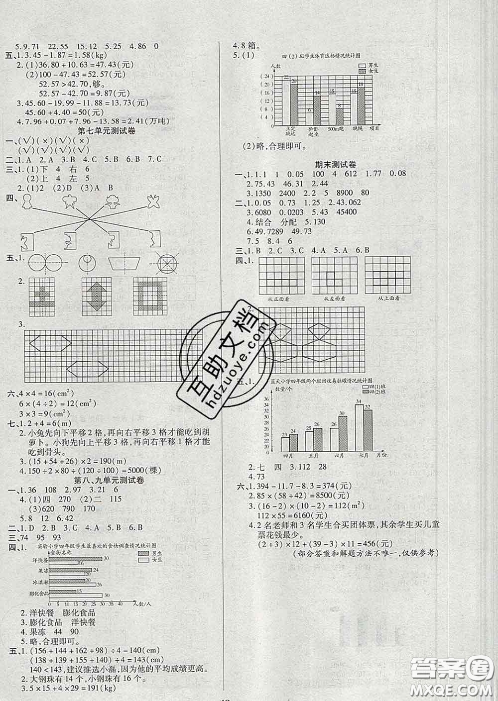 沈陽出版社2020新版優(yōu)秀三好生四年級數(shù)學下冊人教版A版答案