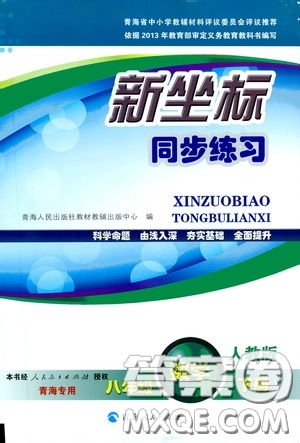 2020年新坐標(biāo)同步練習(xí)數(shù)學(xué)八年級下冊人教版參考答案