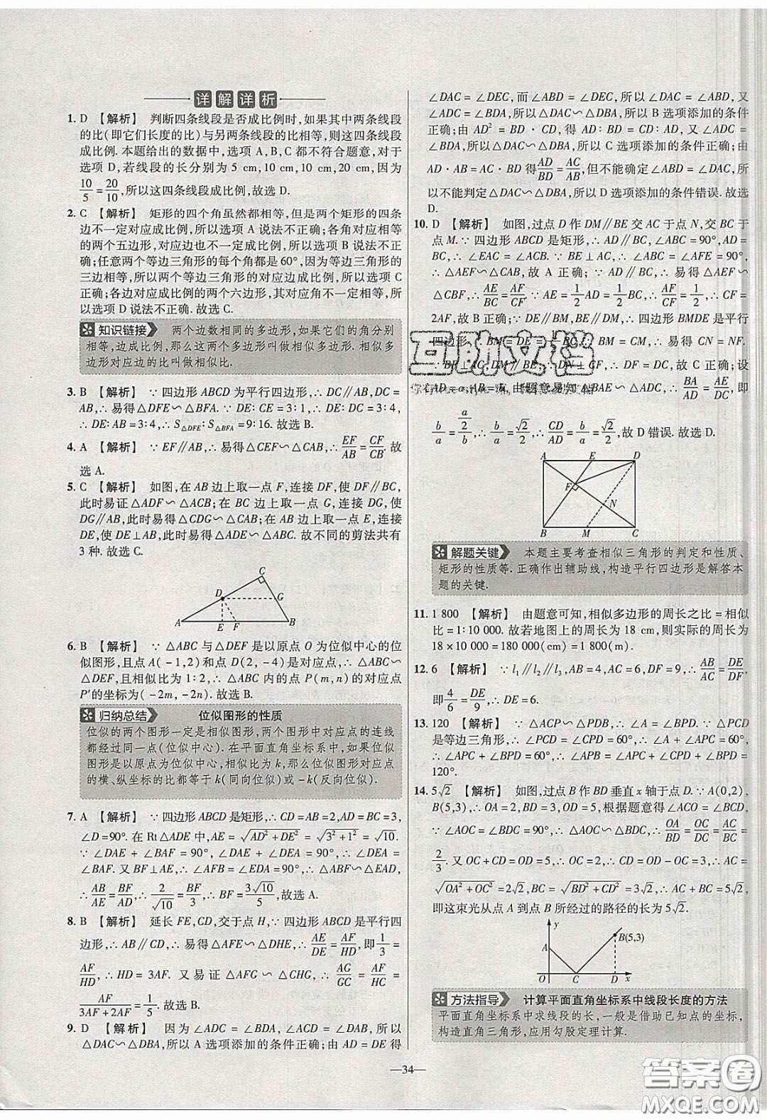 2020年金考卷活頁(yè)題選名師名題單元雙測(cè)九年級(jí)數(shù)學(xué)下冊(cè)人教版答案