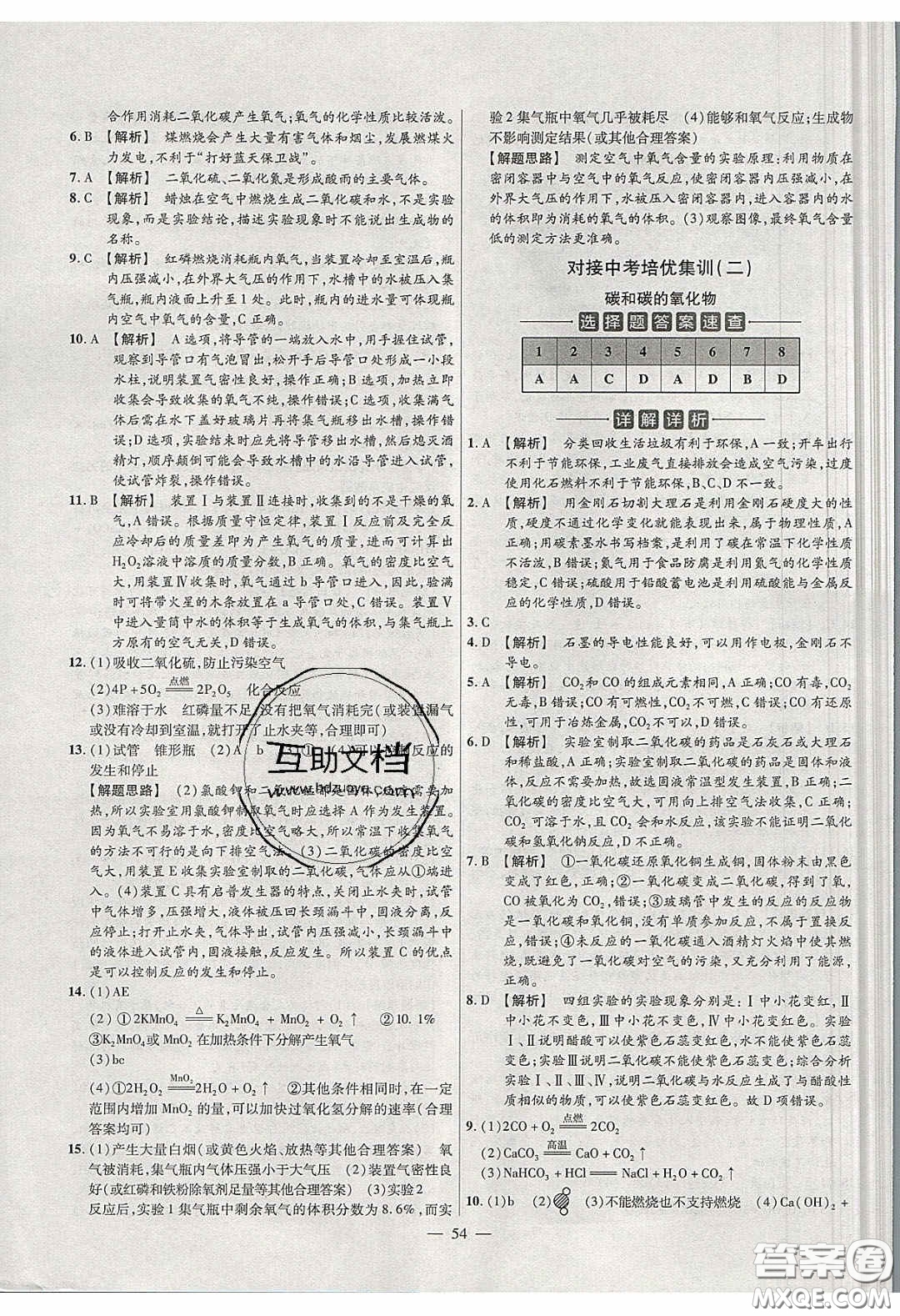 2020年金考卷活頁(yè)題選名師名題單元雙測(cè)九年級(jí)化學(xué)下冊(cè)人教版答案