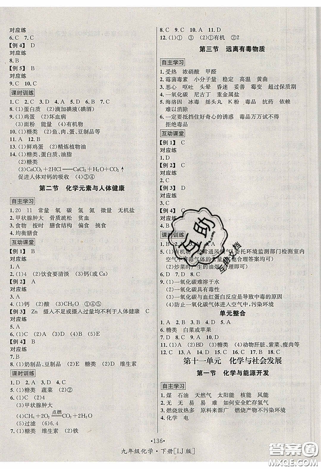 2020優(yōu)學(xué)名師名題九年級化學(xué)下冊魯教版答案