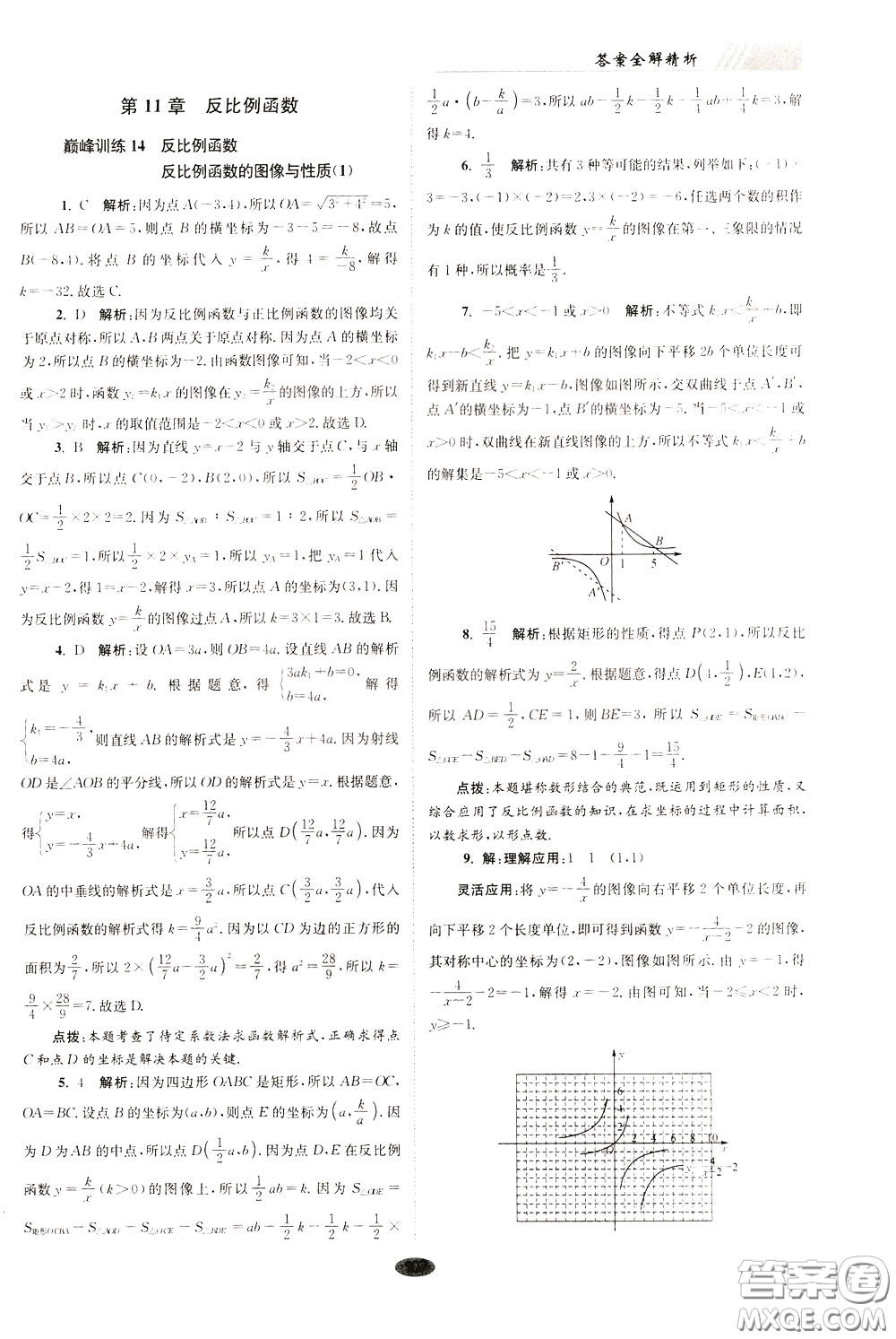 2020年初中數(shù)學(xué)小題狂做巔峰版八年級(jí)下冊(cè)蘇科版參考答案