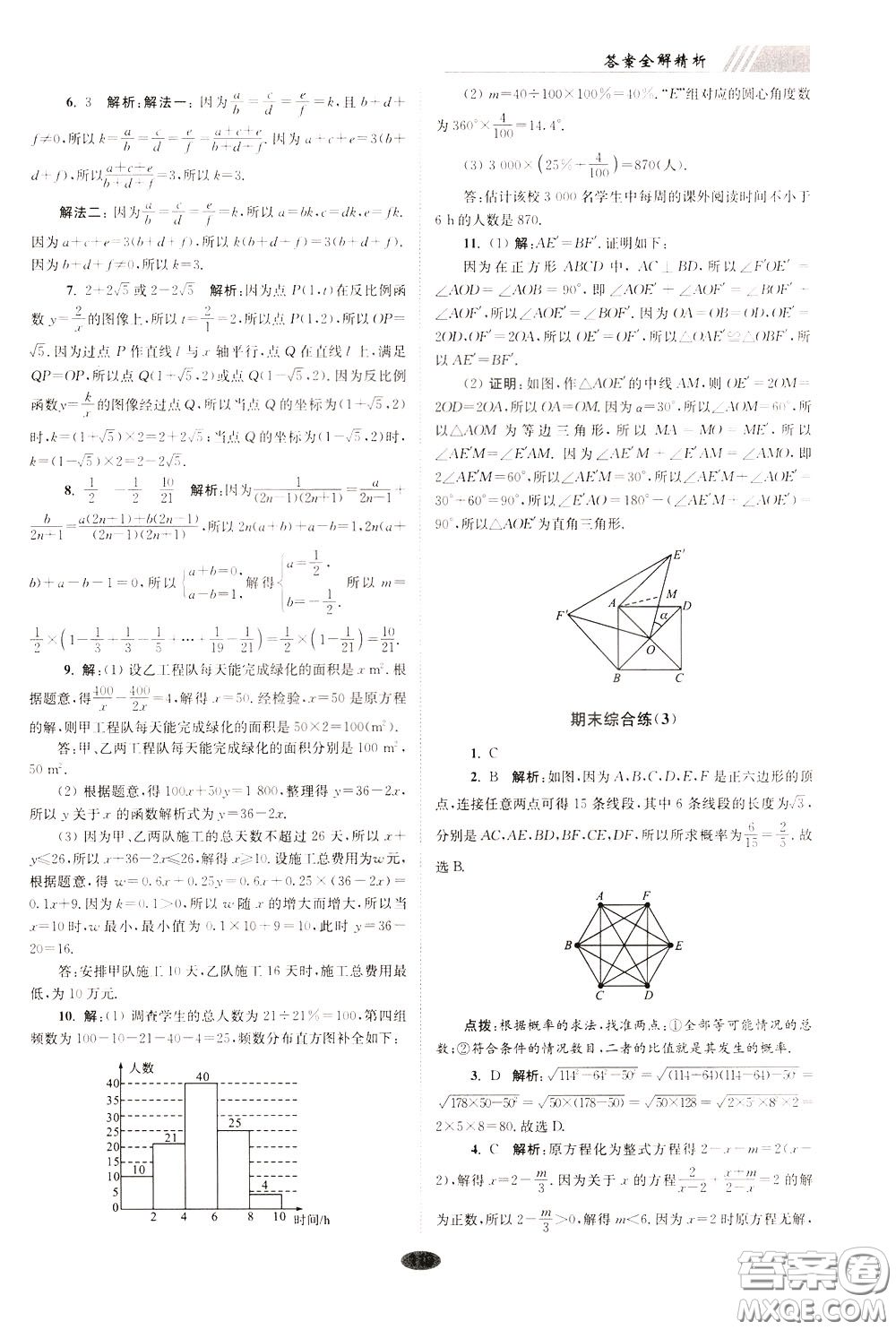 2020年初中數(shù)學(xué)小題狂做巔峰版八年級(jí)下冊(cè)蘇科版參考答案