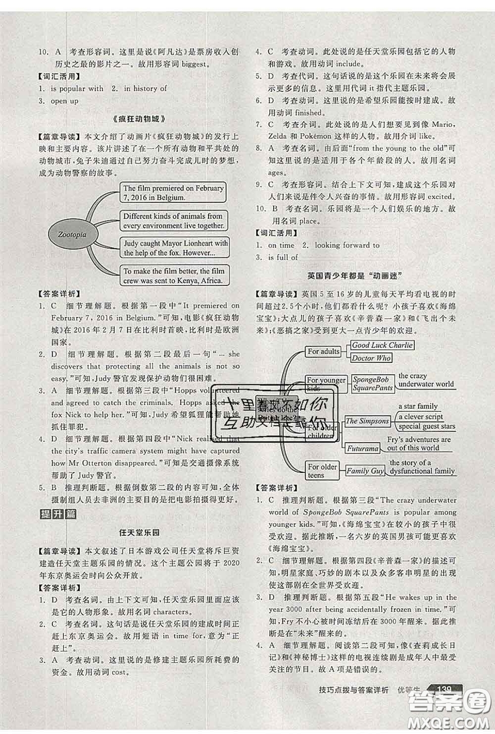 陽光出版社2020春全品優(yōu)等生八年級英語下冊外研版答案