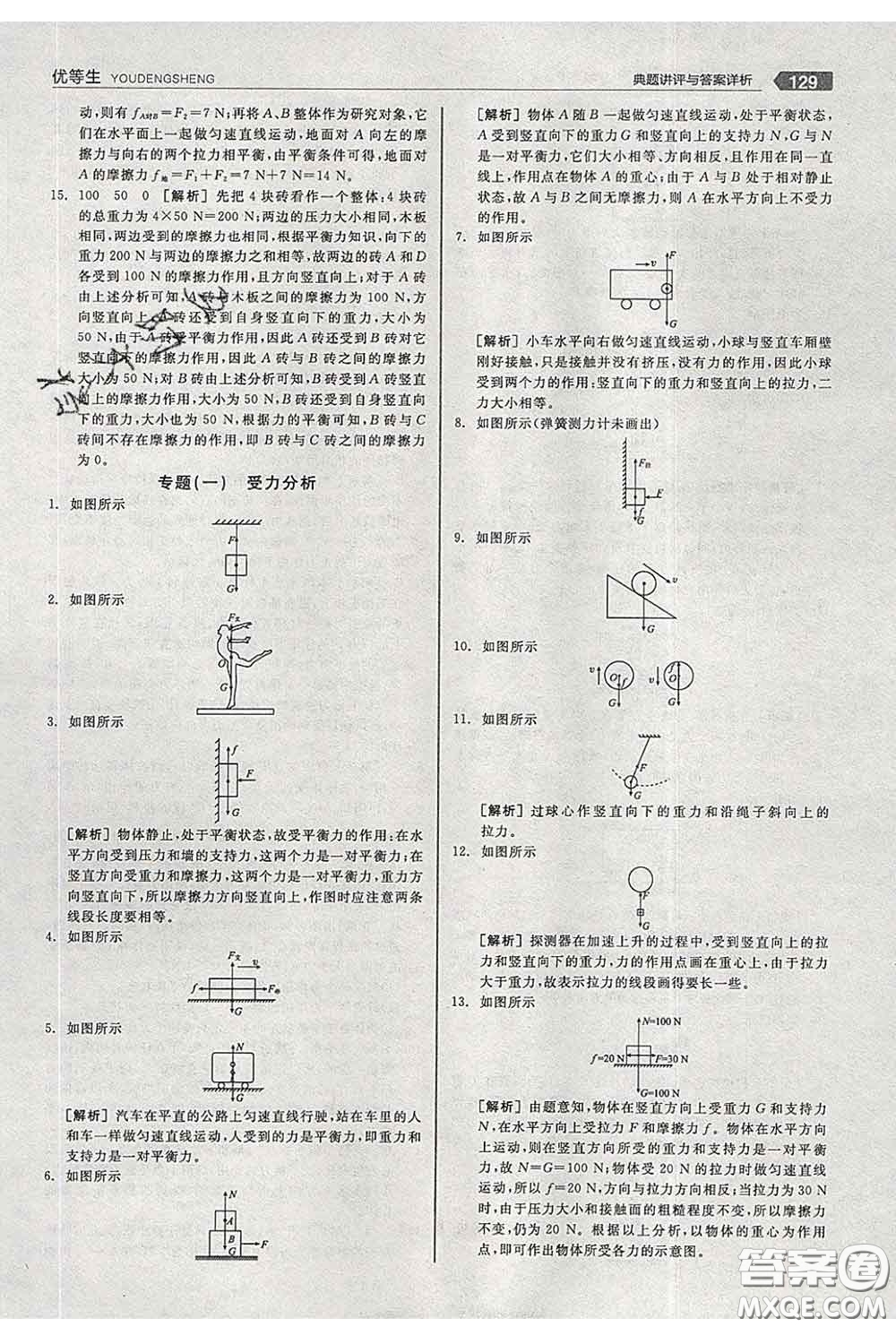 陽光出版社2020春全品優(yōu)等生八年級(jí)物理下冊(cè)人教版答案