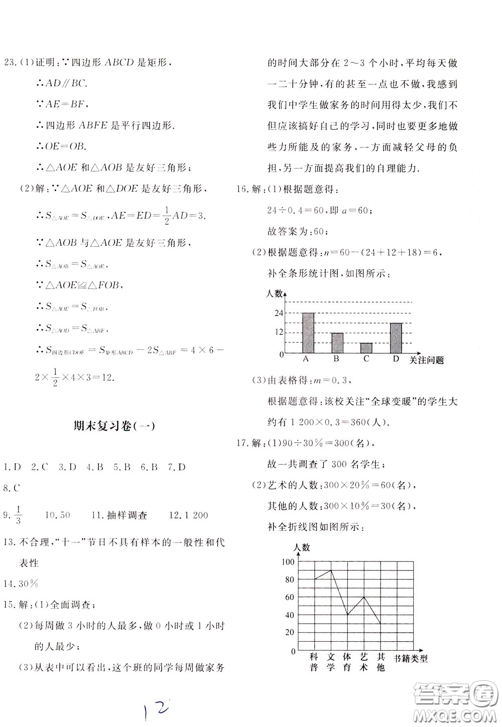 2020年新課堂AB卷單元測(cè)數(shù)學(xué)八年級(jí)下冊(cè)河北教育版參考答案