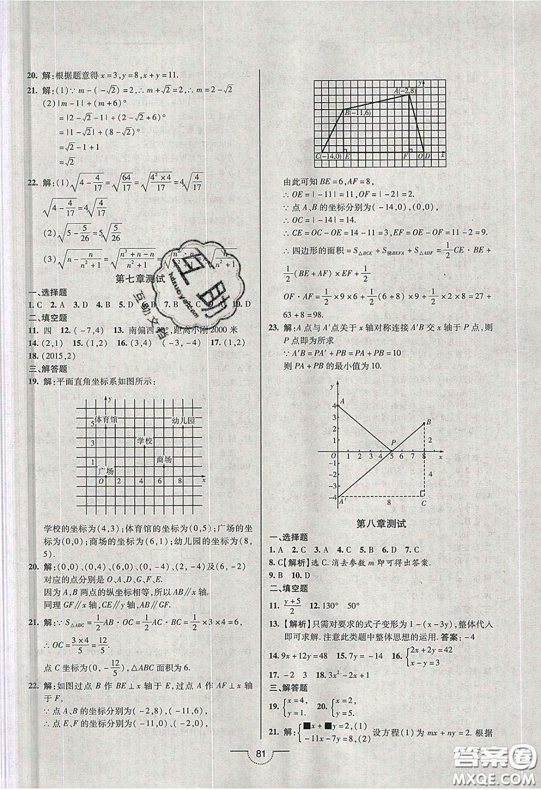 2020年名師在線魔力導(dǎo)學(xué)開心練七年級(jí)數(shù)學(xué)下冊(cè)人教版答案