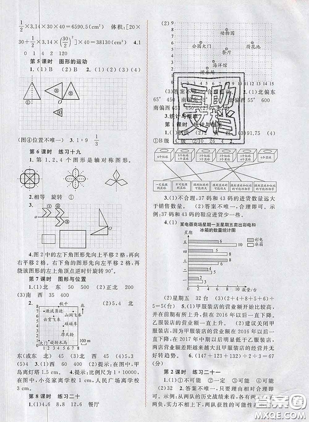 2020新版新課程學(xué)習(xí)與測(cè)評(píng)同步學(xué)習(xí)六年級(jí)數(shù)學(xué)下冊(cè)人教版答案