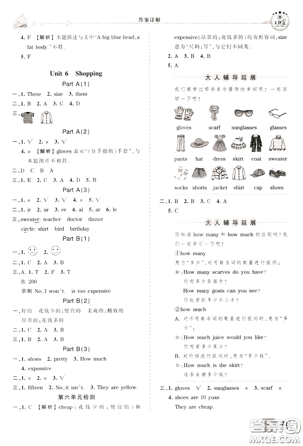 2020年王朝霞創(chuàng)維新課堂同步優(yōu)化訓(xùn)練英語四年級下冊PEP人教版參考答案