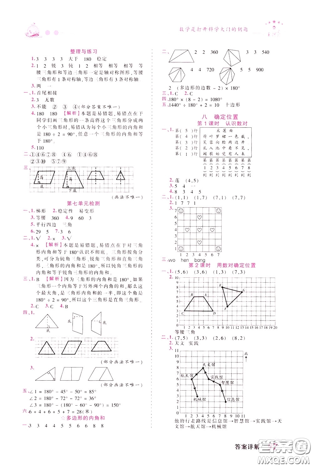 2020年王朝霞創(chuàng)維新課堂同步優(yōu)化訓(xùn)練數(shù)學(xué)四年級(jí)下冊(cè)SJ蘇教版參考答案